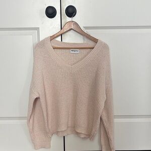 Princess Polly Women's Light Pink V-Neck Sweater